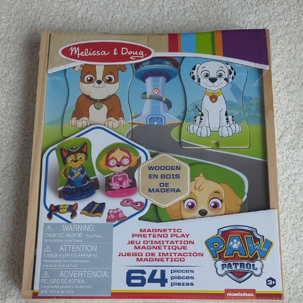 Melissa & Doug 64 Piece PAW Patrol Wooden Magnetic Play Set